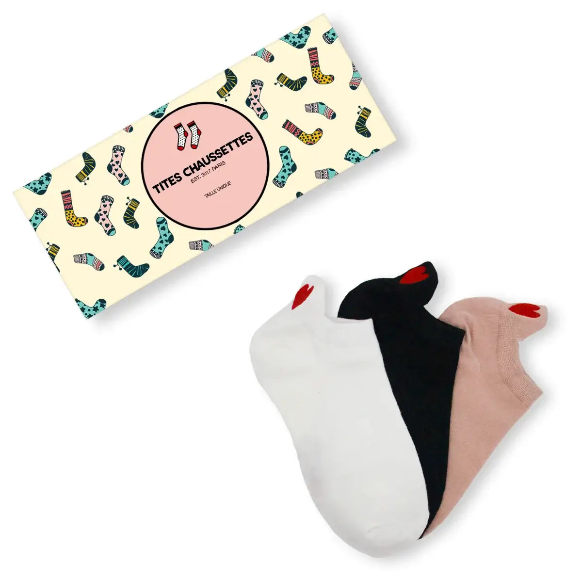 Chaussettes en coton à languette cœur rouge pour femme | Chaussettes douces et respirantes | Fabriquées à partir de matériaux de haute qualité | Un cadeau parfait pour les femmes de tous âges