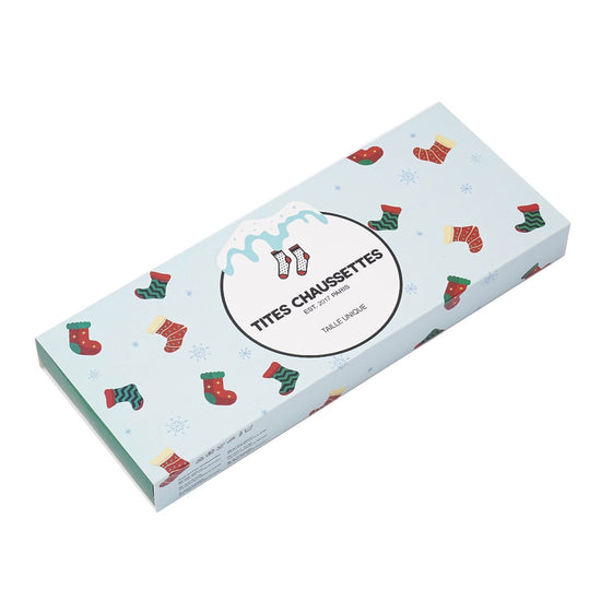 Boite cadeau pour chaussettes motif noël