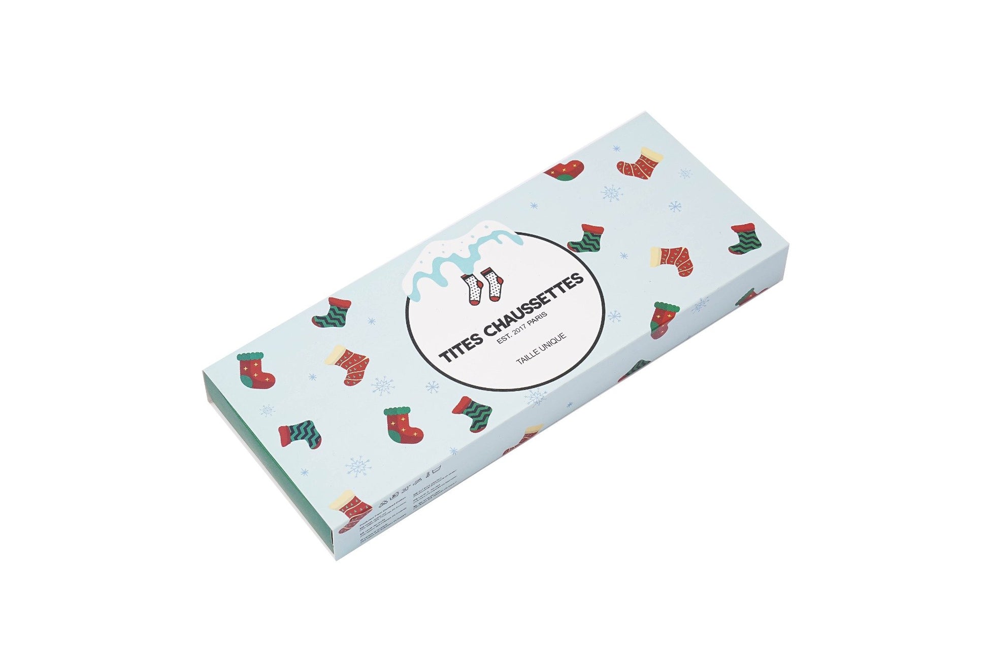 Boite cadeau pour chaussettes motif noël