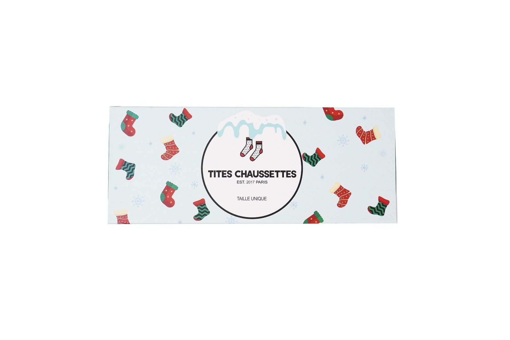 Boite cadeau pour chaussettes motif noël