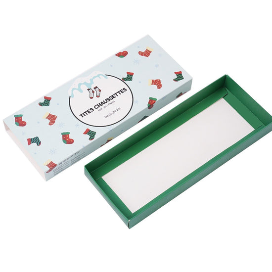 Boite cadeau pour chaussettes motif noël