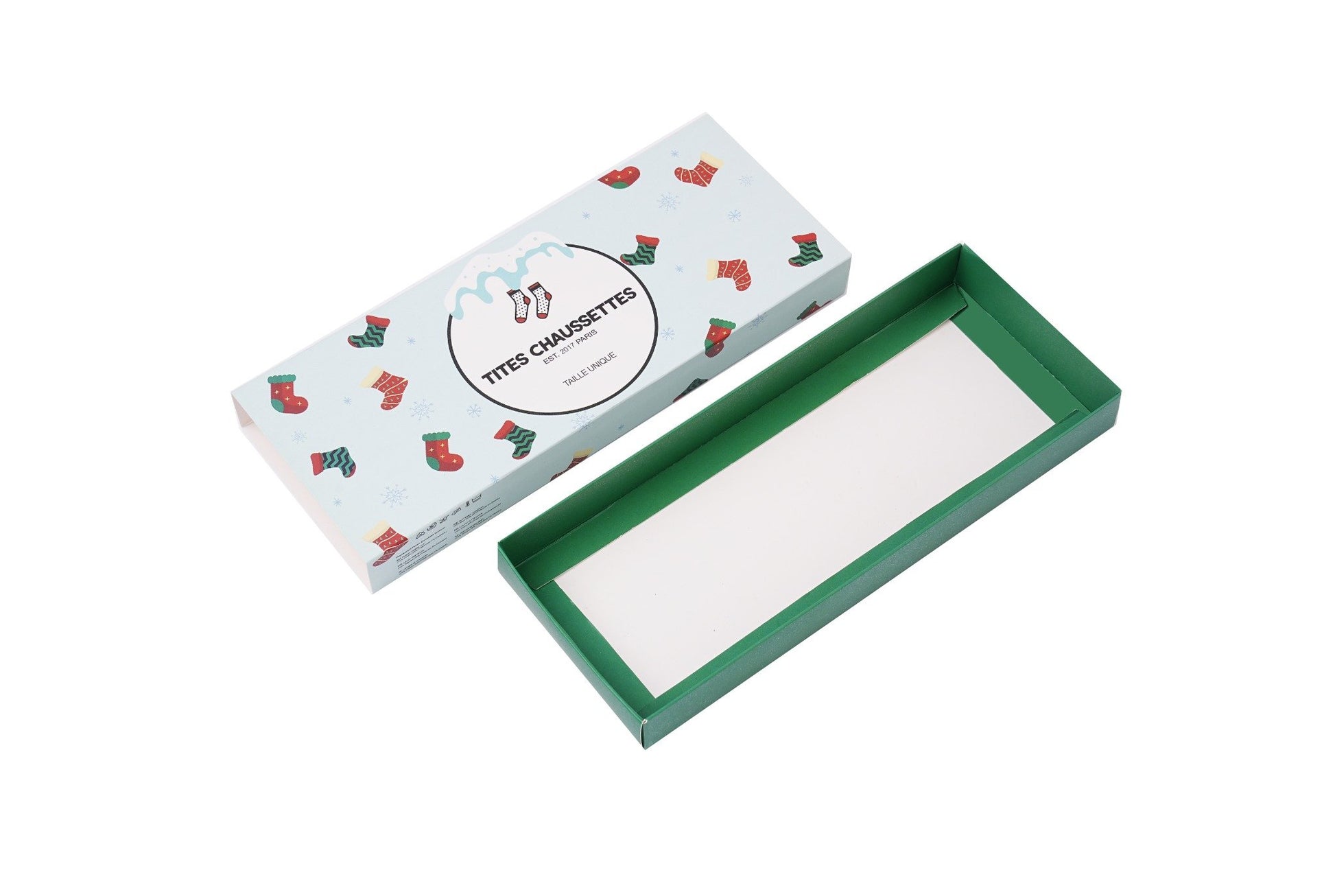 Boite cadeau pour chaussettes motif noël