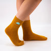 Chaussettes oranges en coton à motif dinosaure triceratops