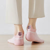 Chaussettes en coton pour femme, languette arrière brodée d'une petite tête de cochon