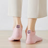 Chaussettes en coton pour femme, languette arrière brodée d'une petite tête de cochon