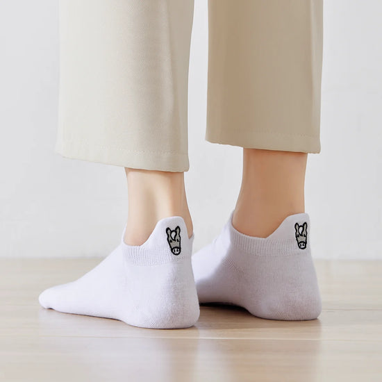Chaussettes en coton à languette cheval gris pour femme | Chaussettes confortables et élégantes | Idéales pour le quotidien ou les occasions spéciales | Disponibles en plusieurs couleurs