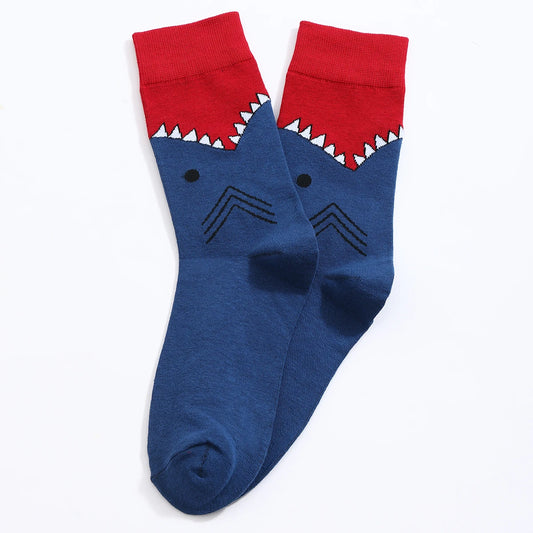 Chaussettes hautes pour homme. Motif mâchoire de crocodile ou de requin.