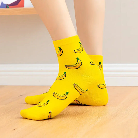 Chaussettes bananes longues en coton à motif fruit pour adultes | Chaussettes douces et confortables | Fabriquées à partir de matériaux de haute qualité | Un cadeau parfait