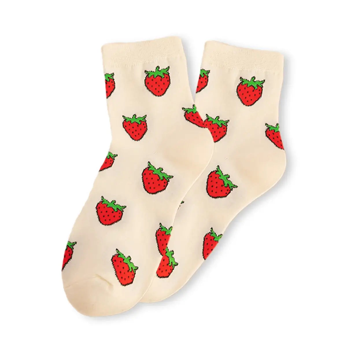 Chaussettes fraises longues en coton à motif fruit pour adultes | Chaussettes douces et confortables | Fabriquées à partir de matériaux de haute qualité | Un cadeau parfait