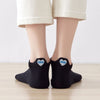 Chaussettes noir en coton à languette cœur love pour femme