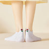 Chaussettes blanches motif de noël, languette brodée : Père Noël, bonhomme de neige, flocon, sapin