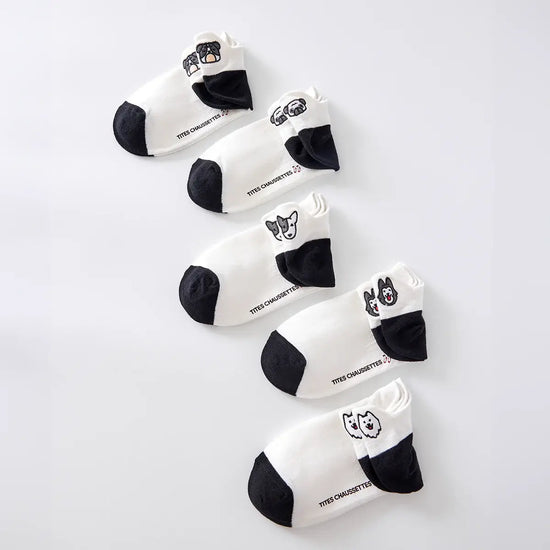 Chaussettes en coton à languette chien pour femme | Chaussettes confortables et élégantes | Idéales pour le quotidien ou les occasions spéciales