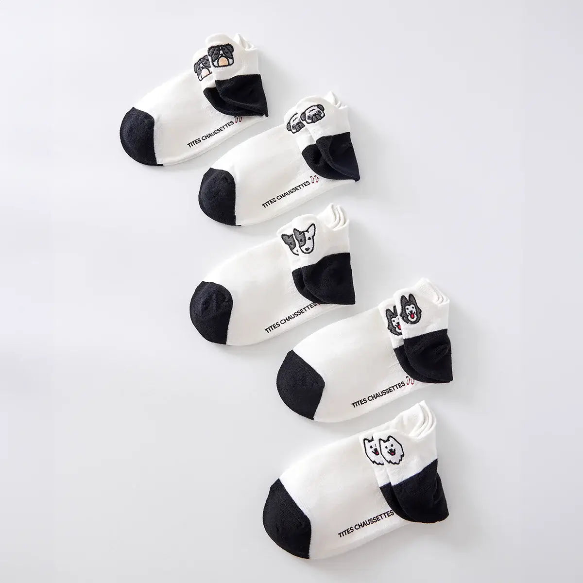 Chaussettes en coton à languette chien pour femme | Chaussettes confortables et élégantes | Idéales pour le quotidien ou les occasions spéciales