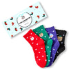 Weihnachtssocken mit Herz- und Rüschenmotiv (4er-Pack)