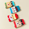 Coffret de 4 chaussettes hautes costume de Noël : Père Noël, Bonhomme de Neige, Renne et Ours
