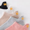 Lot de 5 chaussettes avec languette et couronne dorée.