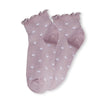 Chaussettes mi-hautes imprimé cœur avec bord dentelle. Confortables, féminines et élégantes. 5 coloris pour un style raffiné au quotidien.