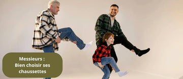 3 générations d'homme montrant leurs chaussettes