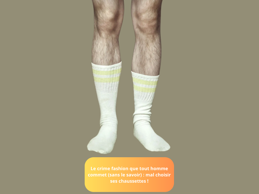 pieds d'homme avec chaussettes mal positionnées