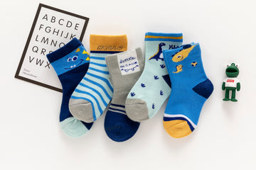Chaussettes Dino bleu Enfants (Lot 5 paires)