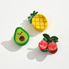 Lot de 3 barrettes cerise avocat ananas