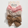 Lot de 3 barrettes noeud tissu Rose