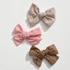 Lot de 3 barrettes noeud tissu Rose