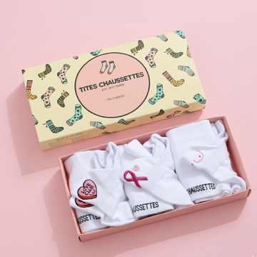 Lot de 3 Chaussettes Languette Octobre Rose