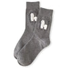 Chaussettes grises longues en coton à motif lama pour adultes | Chaussettes douces et confortables | Disponibles en différentes tailles et couleurs | Un cadeau idéal pour les femmes et les hommes de tous âges