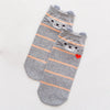 Chaussettes gris longues en coton avec des petites oreilles et représentant un chat | Chaussettes confortables et élégantes | Idéales pour tous | Disponibles en plusieurs couleurs