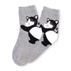 Chaussettes gris adultes en coton représentant un chat sur le talon de la chaussette | Chaussettes douces et respirantes | Un excellent choix pour les adultes qui aiment les animaux