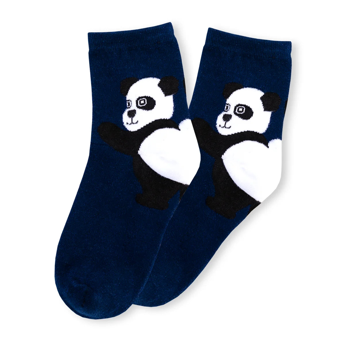 Chaussettes bleu adultes en coton représentant un panda sur le talon de la chaussette | Chaussettes douces et respirantes | Un excellent choix pour les adultes qui aiment les animaux