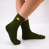 Chaussettes verte en coton à motif dinosaure | Chaussettes élégantes et confortables | Idéales pour l'hiver | Disponibles en plusieurs couleurs et tailles.