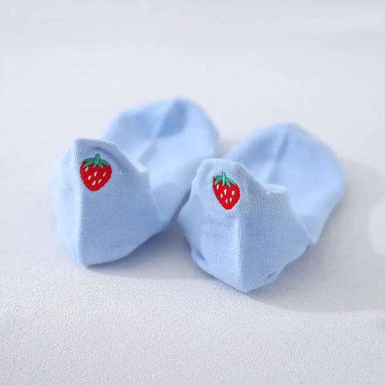 Chaussettes bleu en coton à languette fraise pour femme | Chaussettes abordables et de haute qualité | Un excellent choix pour les femmes qui aiment être à la mode et confortables