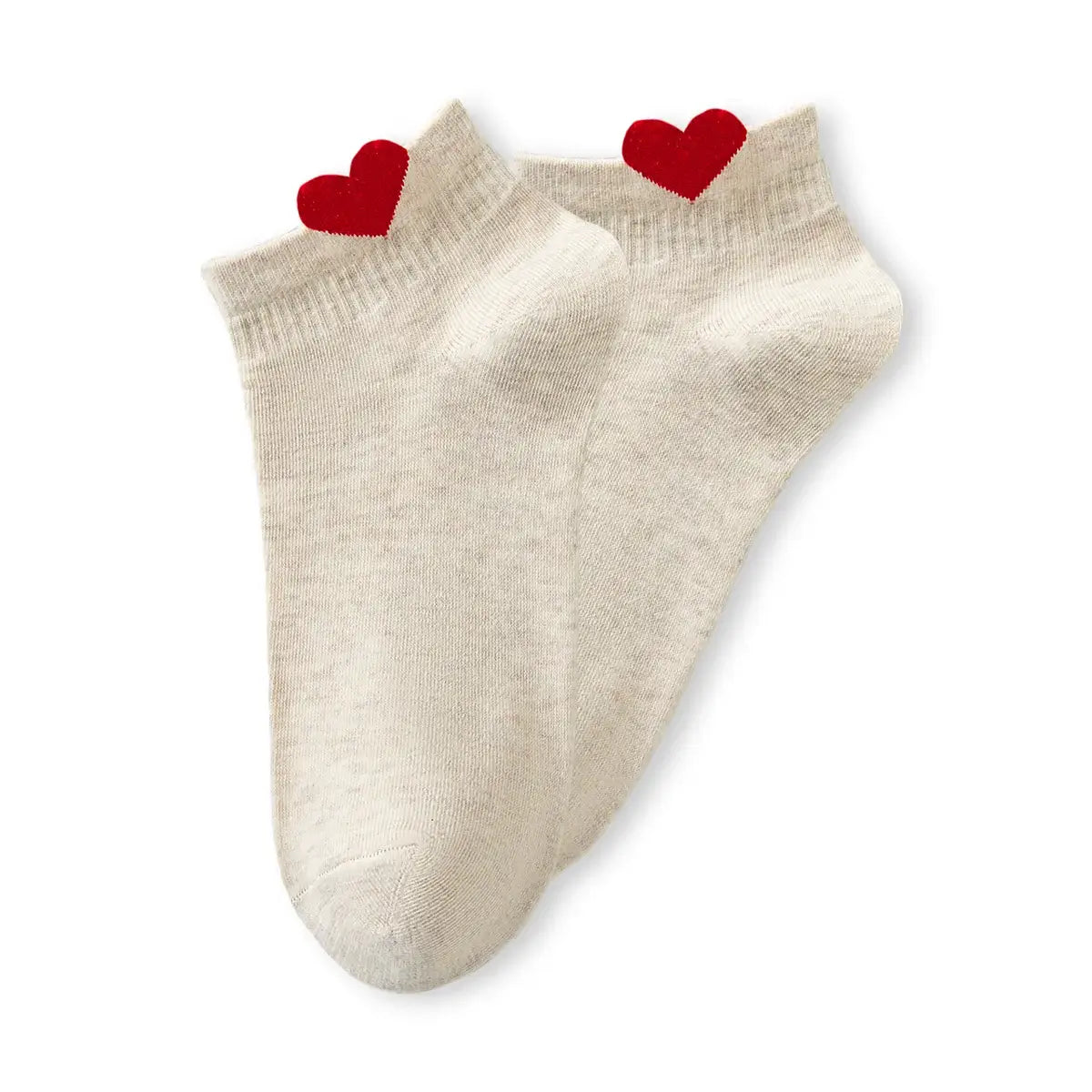 Chaussettes beige en coton à motif cœur pour femmes | Chaussettes douces et confortables | Fabriquées à partir de matériaux de haute qualité | Un cadeau parfait pour les femmes de tous âges | Disponibles en différentes couleurs