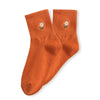 Chaussettes orange en coton à motif fleurs pour adultes | Chaussettes douces et confortables | Disponibles en différentes couleurs et motifs | Un cadeau idéal pour les femmes de tous âges