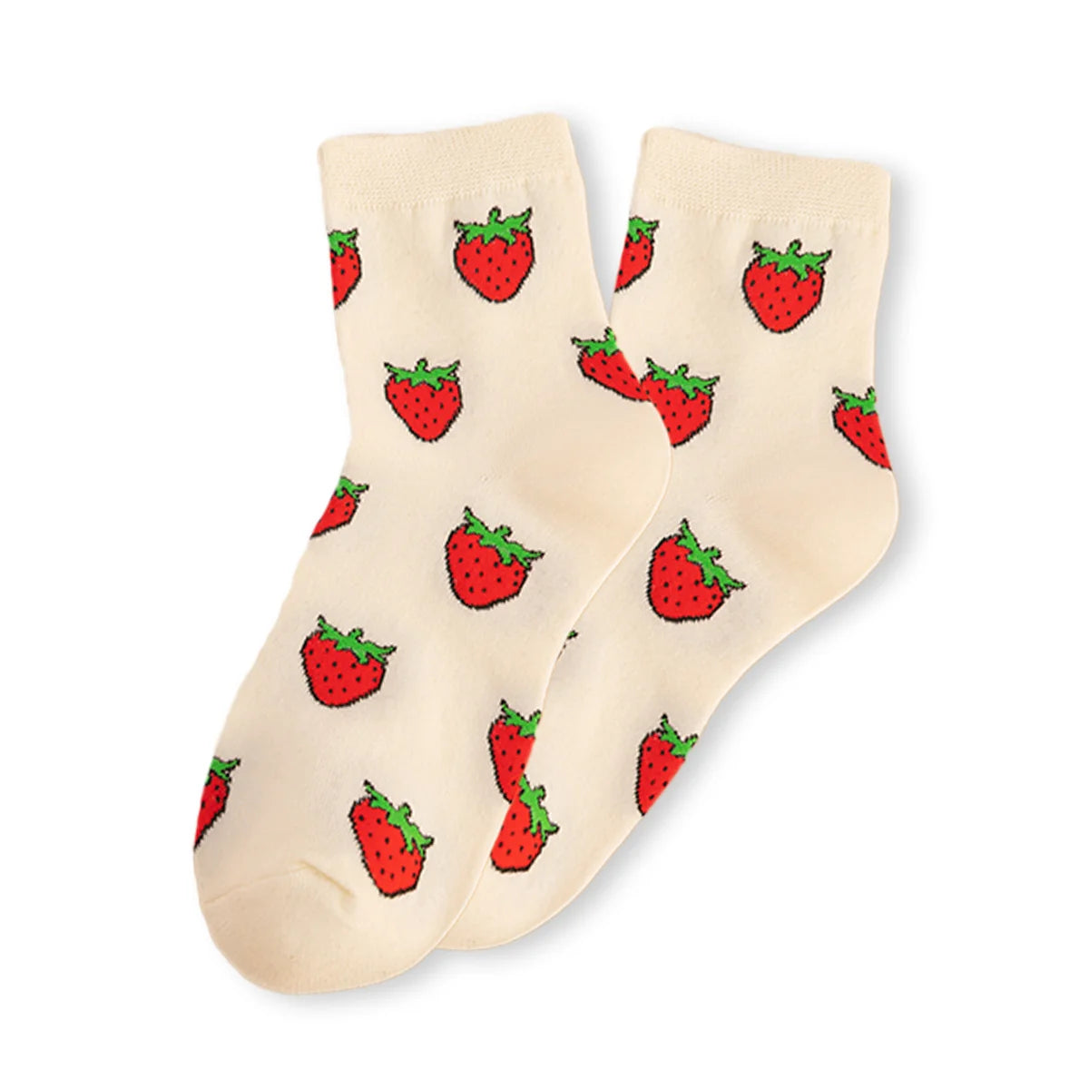 Chaussettes fraises longues en coton à motif fruit pour adultes | Chaussettes douces et confortables | Fabriquées à partir de matériaux de haute qualité | Un cadeau parfait pour les hommes et les femmes de tous âges
