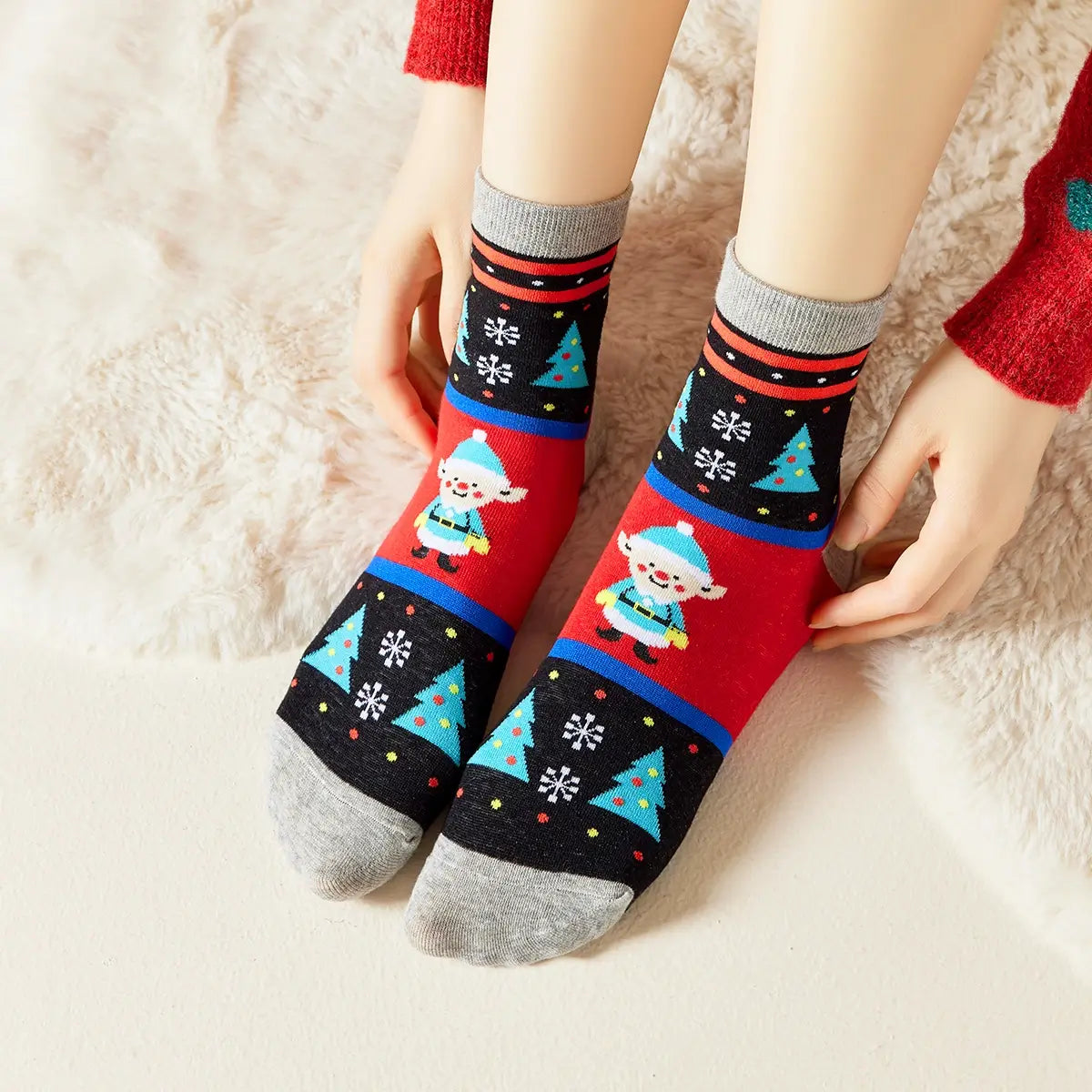 Chaussettes de Noël avec personnage 3D - Enfant - Taille 20/25 - Couleur au  Choix - Jour de Fête - Chaussettes de Noël - Décoration de sapin