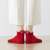 Chaussettes rouges en coton à languette cœur rouge pour femme | Chaussettes douces et respirantes | Fabriquées à partir de matériaux de haute qualité | Un cadeau parfait pour les femmes de tous âges