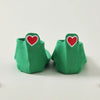 Chaussettes vert en coton à languette cœur rouge pour femme | Chaussettes douces et respirantes | Fabriquées à partir de matériaux de haute qualité | Un cadeau parfait pour les femmes de tous âges