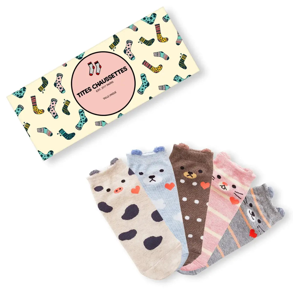 Chaussettes Hiver Animaux 3D Tricotées Main – Coton Double Couche Confort Chaud