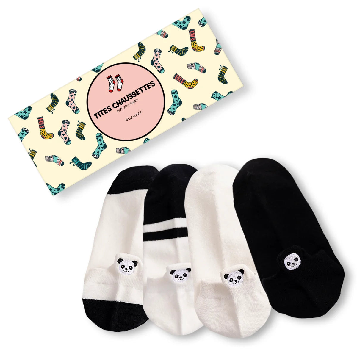 Lot Chaussettes en coton à languette à motif panda pour femme | Chaussettes douces et respirantes | Un cadeau parfait pour les femmes de tous âges | Disponibles à un prix abordable.
