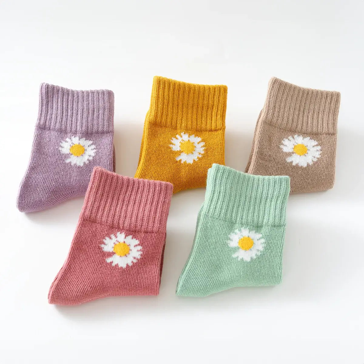 Lot de Chaussettes longues en coton à motif fleur pour enfants | Chaussettes douces et confortables | Disponibles en différentes tailles et couleurs | Un cadeau parfait pour les enfants de tous âges