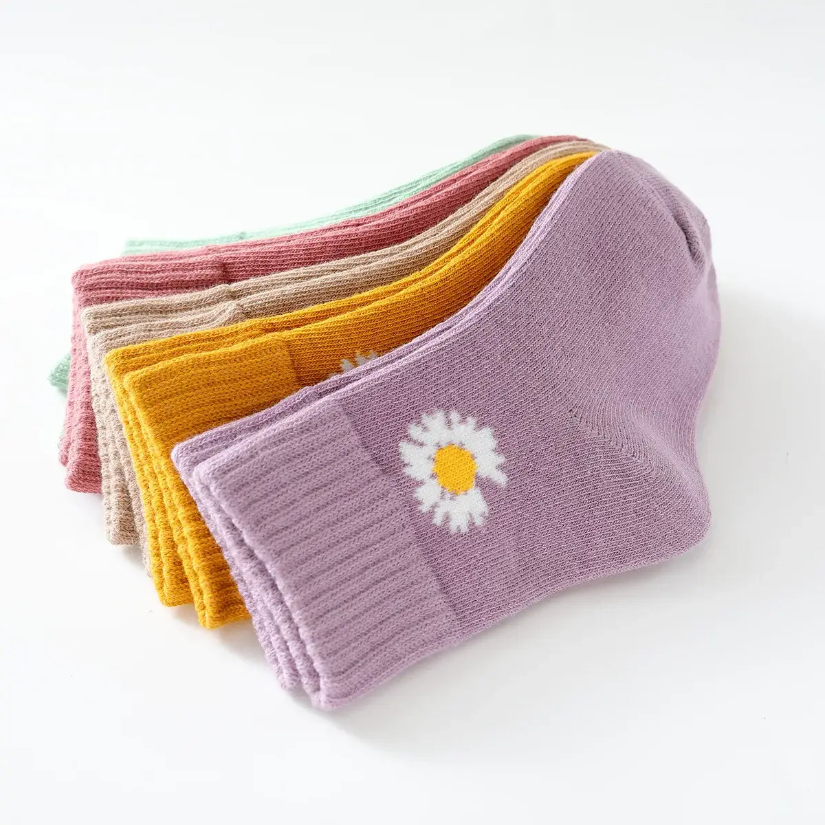 Lot de Chaussettes longues en coton à motif fleur pour enfants | Chaussettes douces et confortables | Disponibles en différentes tailles et couleurs | Un cadeau parfait pour les enfants de tous âges