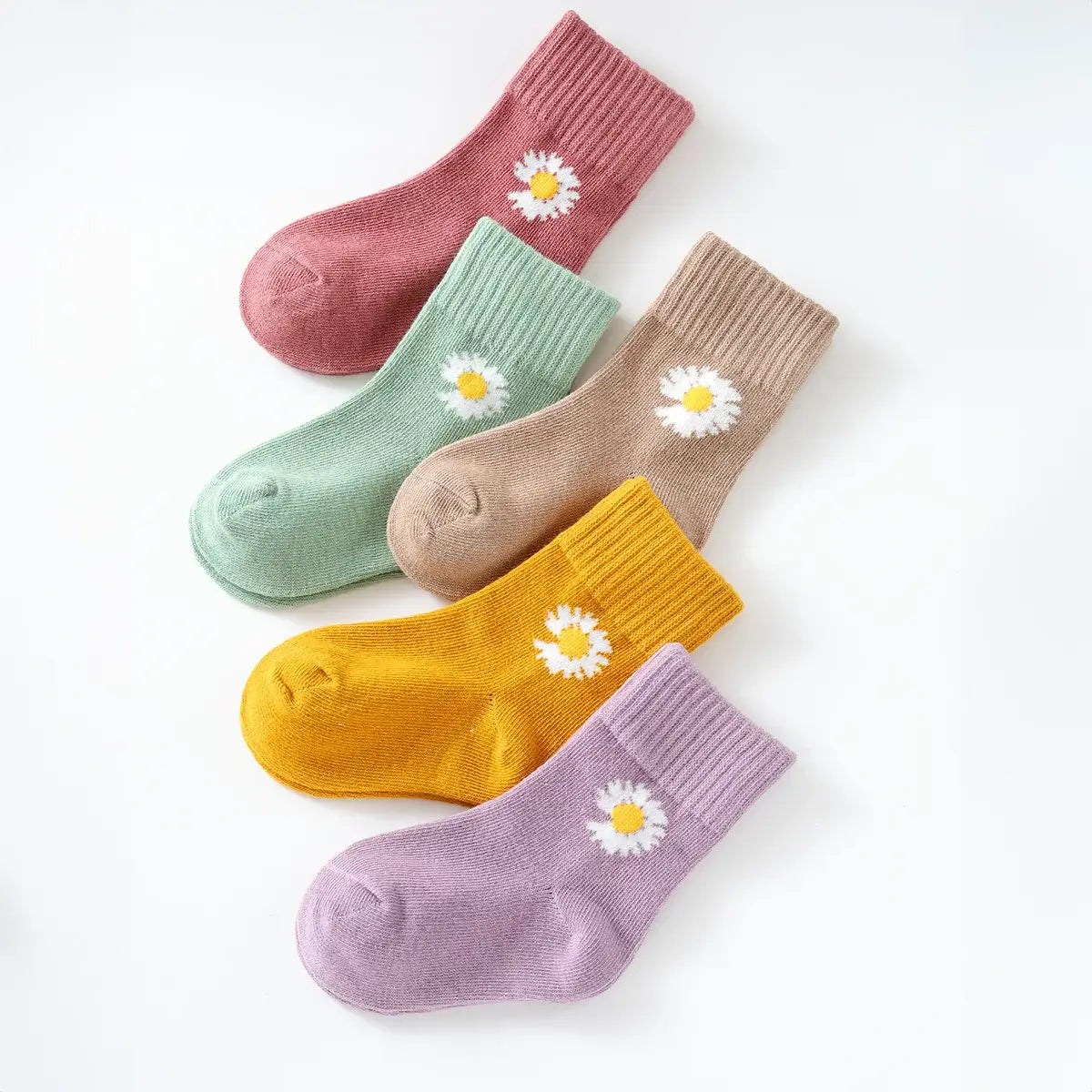 Chaussettes longues en coton à motif fleur pour enfants | Chaussettes douces et confortables | Disponibles en différentes tailles et couleurs | Un cadeau parfait pour les enfants de tous âges