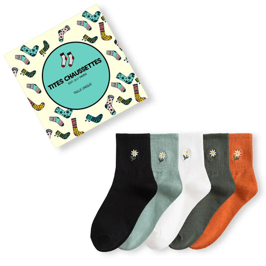 Lot de Chaussettes en coton à motif fleurs pour adultes | Chaussettes douces et confortables | Disponibles en différentes couleurs et motifs | Un cadeau idéal pour les femmes de tous âges