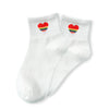 Chaussettes blanches adultes en coton avec des cœurs arc-en-ciel | Chaussettes douces et respirantes | Un excellent choix pour les adultes qui aiment les cœurs et l'arc-en-ciel |