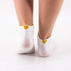 Socquettes blanc adultes en coton avec un cœur doré sur l'arrière de la chaussette | Chaussettes douces et respirantes | Un excellent choix pour les adultes qui aiment les cœurs et le doré |