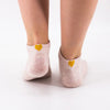 Socquettes roses adultes en coton avec un cœur doré sur l'arrière de la chaussette | Chaussettes douces et respirantes | Un excellent choix pour les adultes qui aiment les cœurs et le doré |