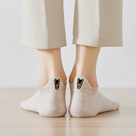 Chaussettes en coton à languette cheval beige pour femme | Chaussettes confortables et élégantes | Idéales pour le quotidien ou les occasions spéciales | Disponibles en plusieurs couleurs 